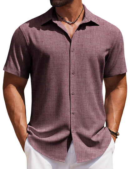 Men's Casual Short Sleeve Linen Shirt