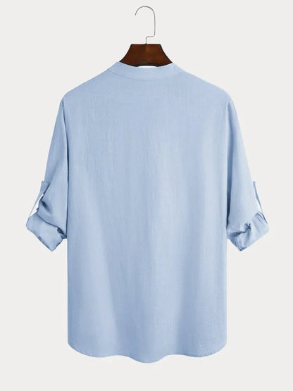 ⏰🎉Seasonal clearance — 13-pack for $29 👔Men's Cotton Linen Casual Long Sleeve Shirt
