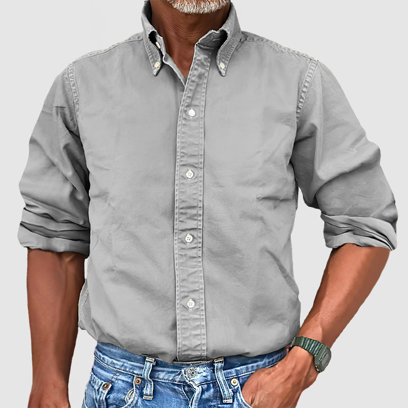 CLEARANCE🔥 Men's Vintage Premium Washed Long Sleeve Shirt