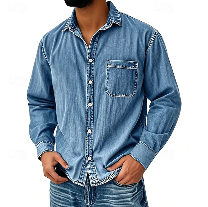 Clearance Sale: 10 pack for $32.99 – Men's Vintage Washed Cotton Denim Shirt