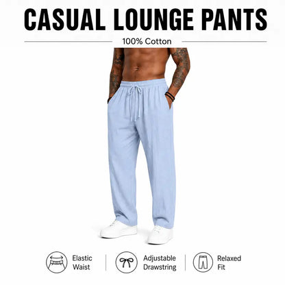 Cotton Lounge Pants for Men – 5 Colors, Soft & Relaxed Fit