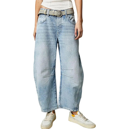 ⏰ Barrel Jeans⏰ - Women Wide Leg Cropped Jeans