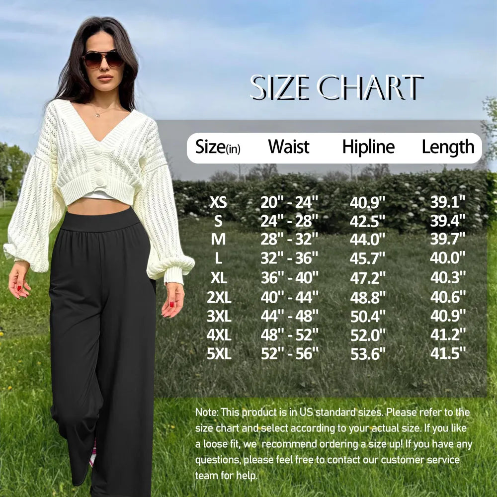 Women's High Waist Wide Leg Casual Pants