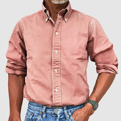 CLEARANCE🔥 Men's Vintage Premium Washed Long Sleeve Shirt