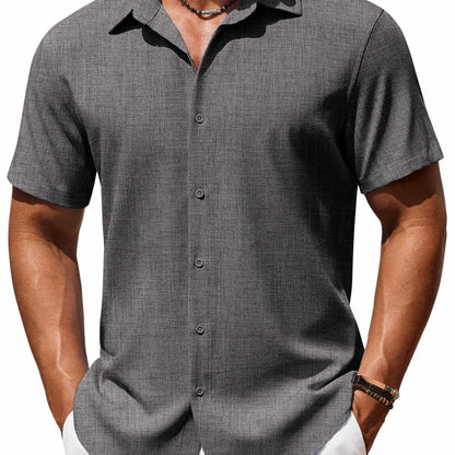 Men's Casual Short Sleeve Linen Shirt