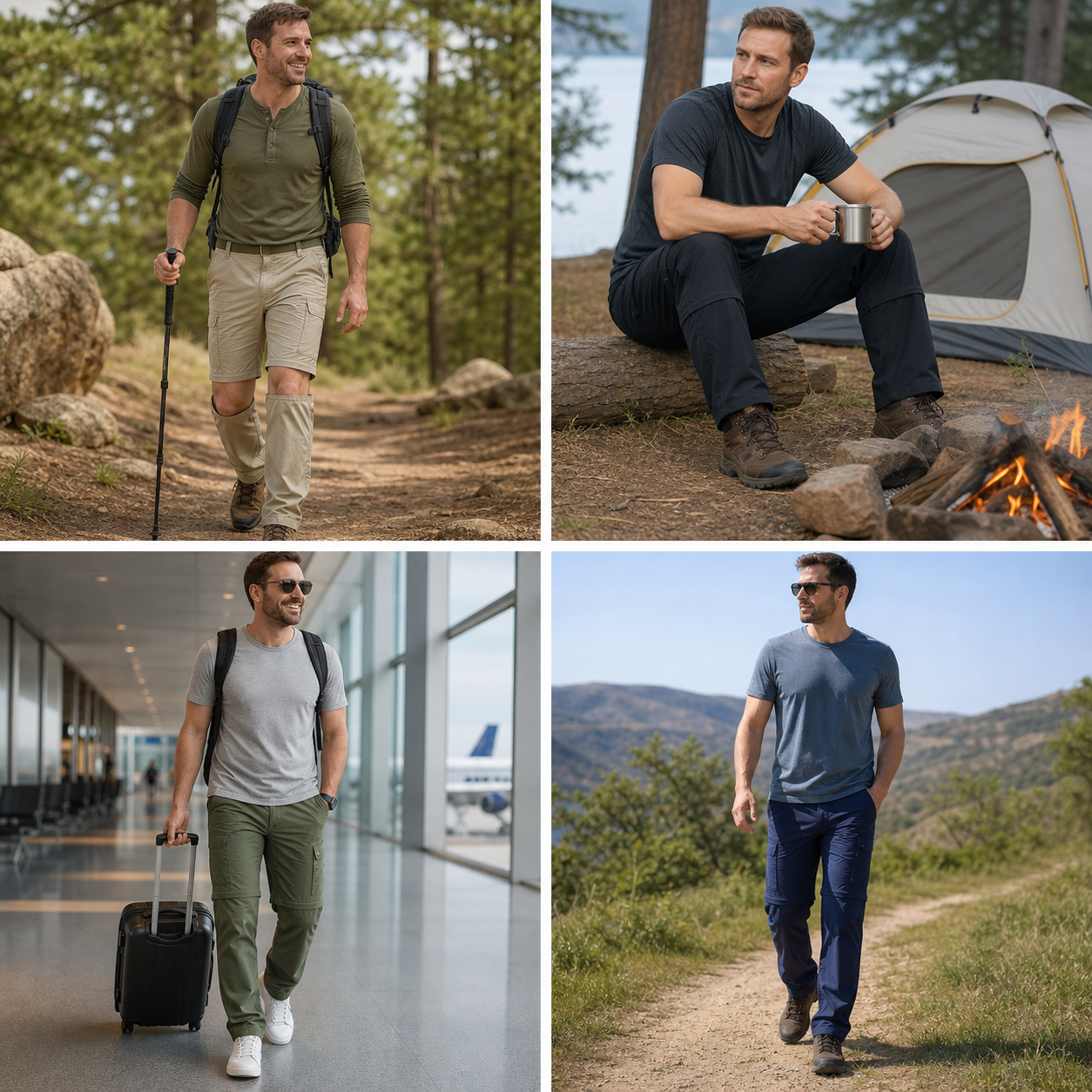 ⏰Warehouse Clearance - Men’s 2-in-1 Convertible Hiking Pants and Shorts⚡10 Pack for $28⚡Limited Stock — Once It’s Gone, It’s Gone!
