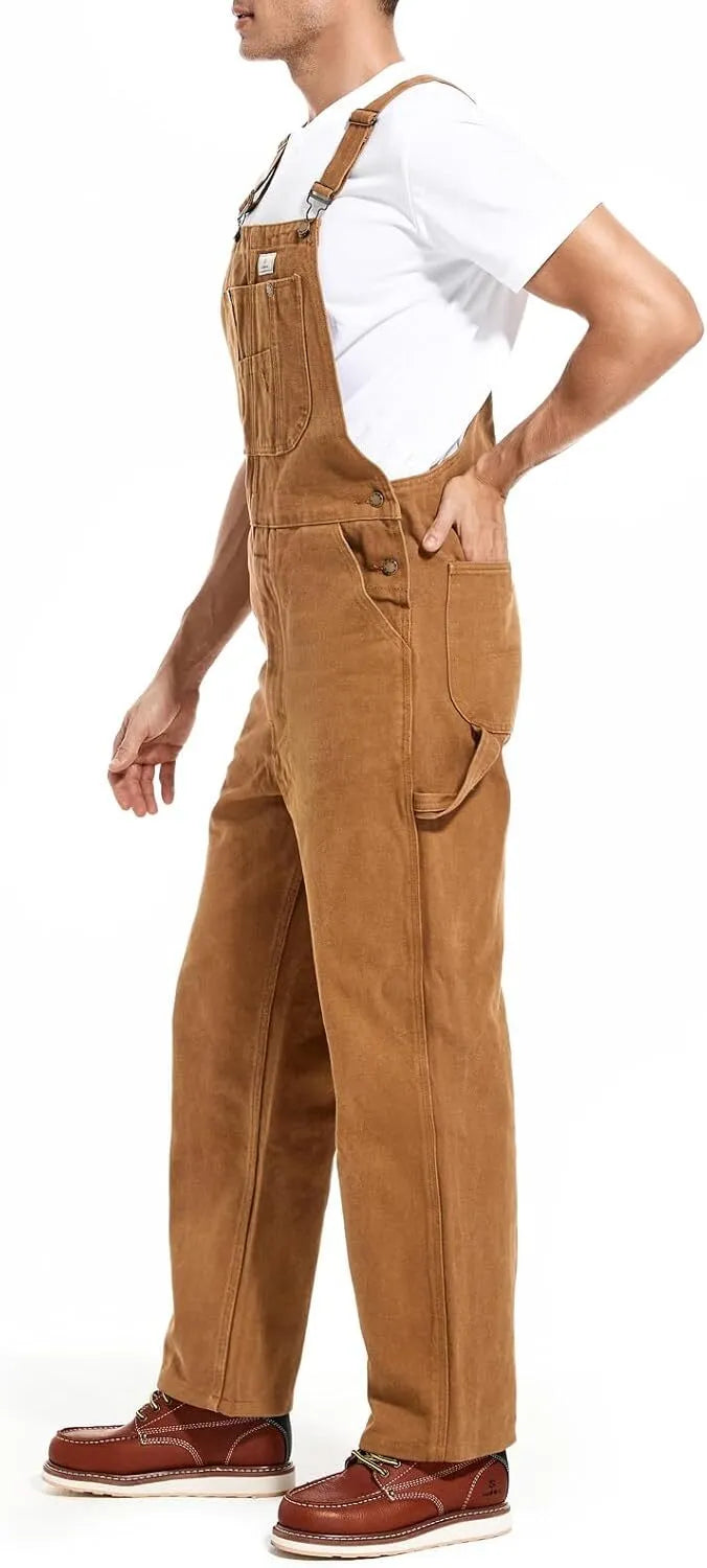 🔥Last Day Promotion🔥Men's Denim Bib Overalls, Workwear with Adjustable Straps and Convenient Tool Pockets