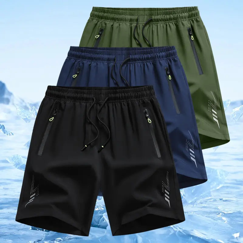 Men's Quick-Dry Athletic Shorts with Zipper Pockets – Lightweight Performance Workout Shorts