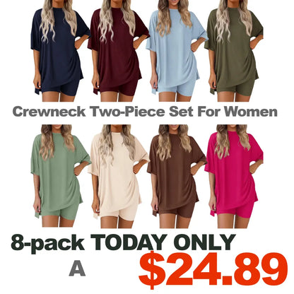 ⚡FINAL SALE⚡- Crewneck Two-Piece Set For Women