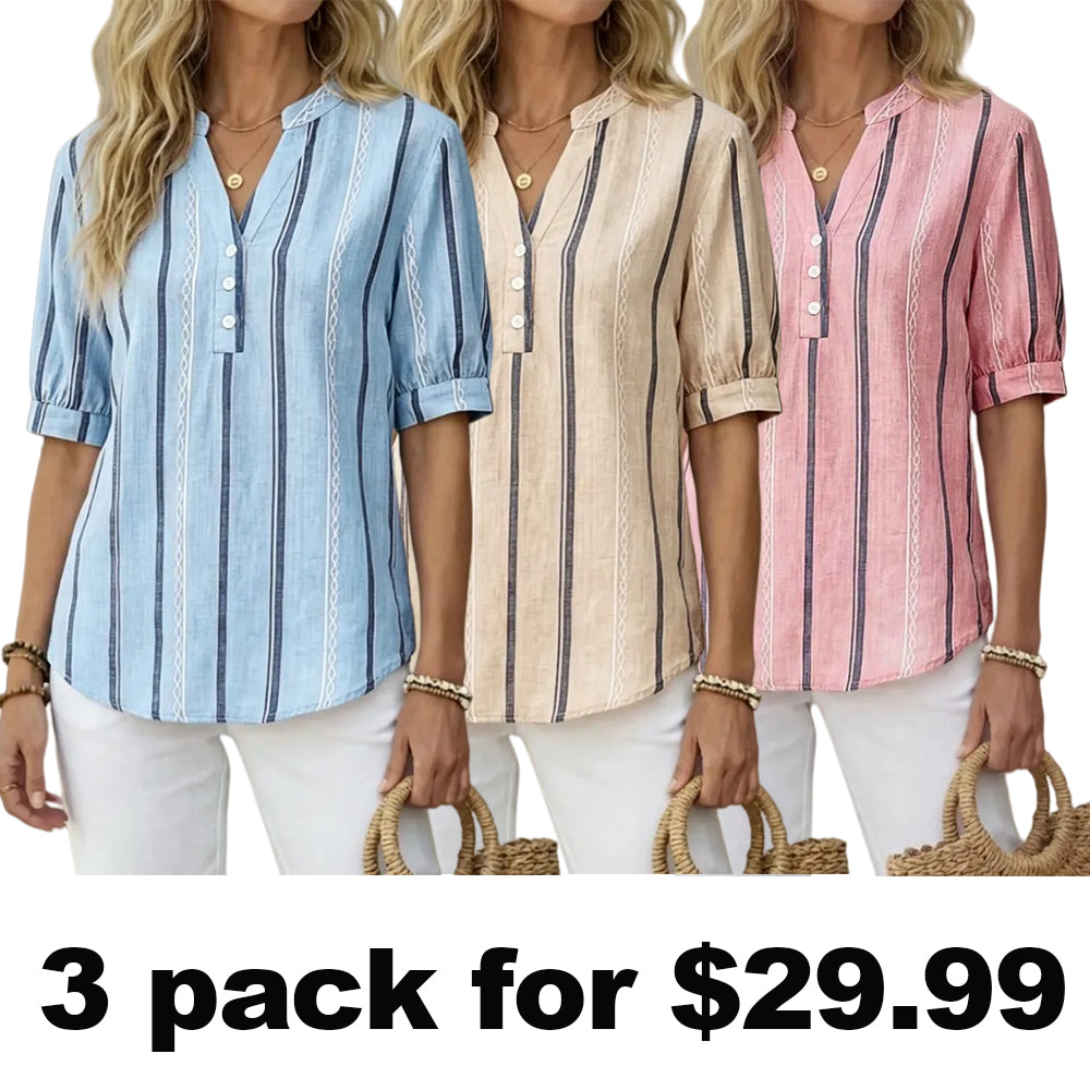 🔥🔥Beautiful and comfortable, women's cotton and linen short-sleeved T-shirt