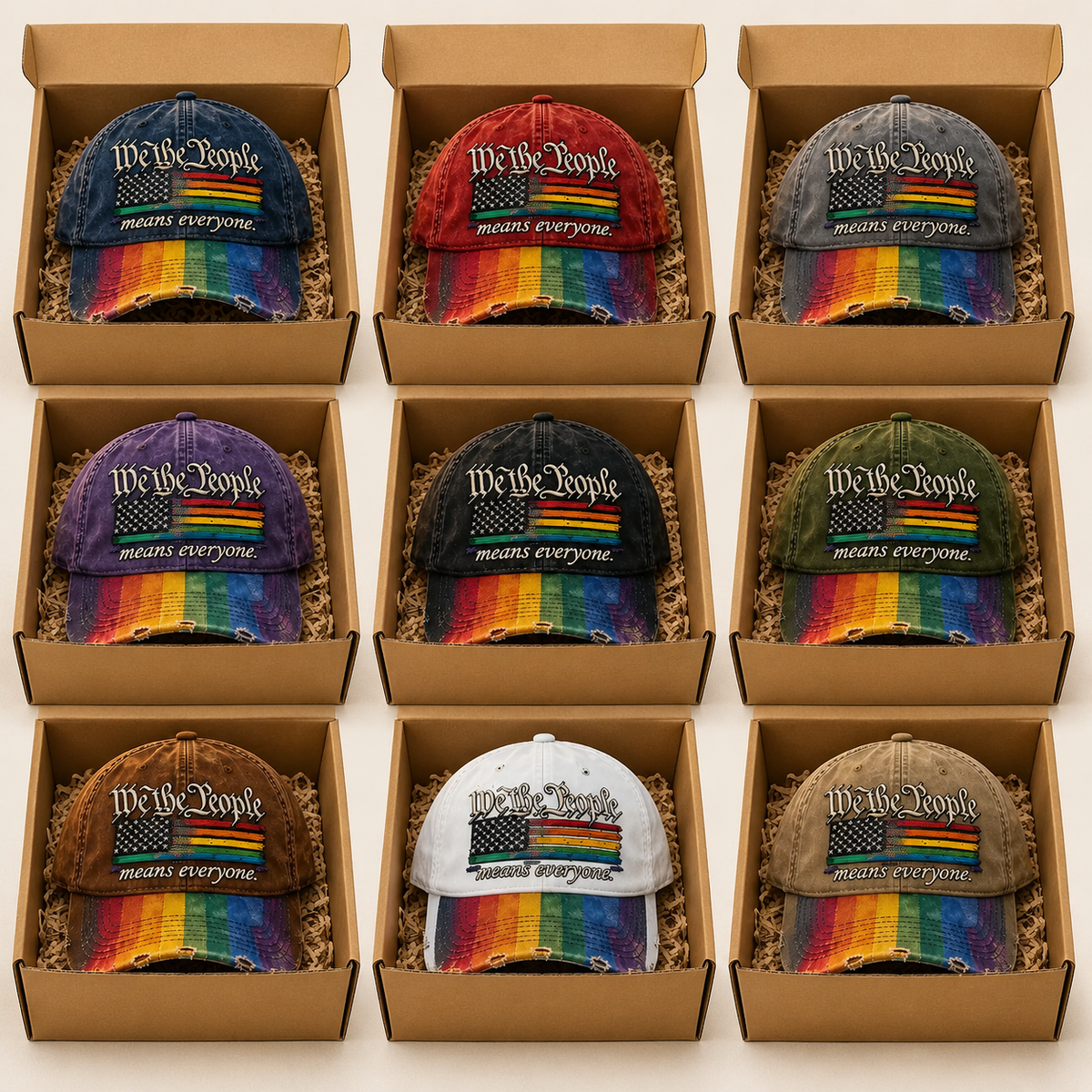 US 250th Anniversary Rainbow Colored Commemorative Hat