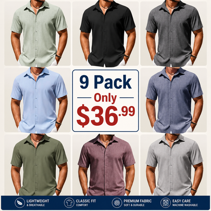 Men's Casual Short Sleeve Linen Shirt
