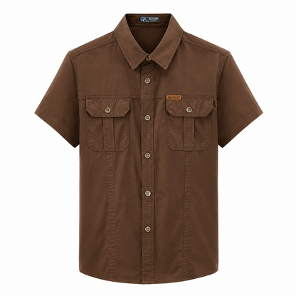 Mens Tactical Cargo Shirt | Lightweight Utility Button-Up Summer Shirt