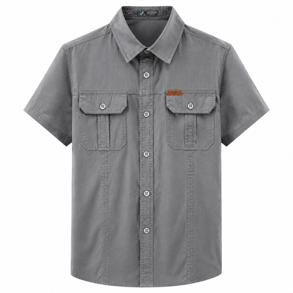 Mens Tactical Cargo Shirt | Lightweight Utility Button-Up Summer Shirt
