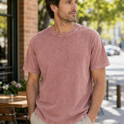 SUMMER FINAL SALE - Men's Garment-Dyed Crewneck Short Sleeve T-Shirt 14-Pack $37.99
