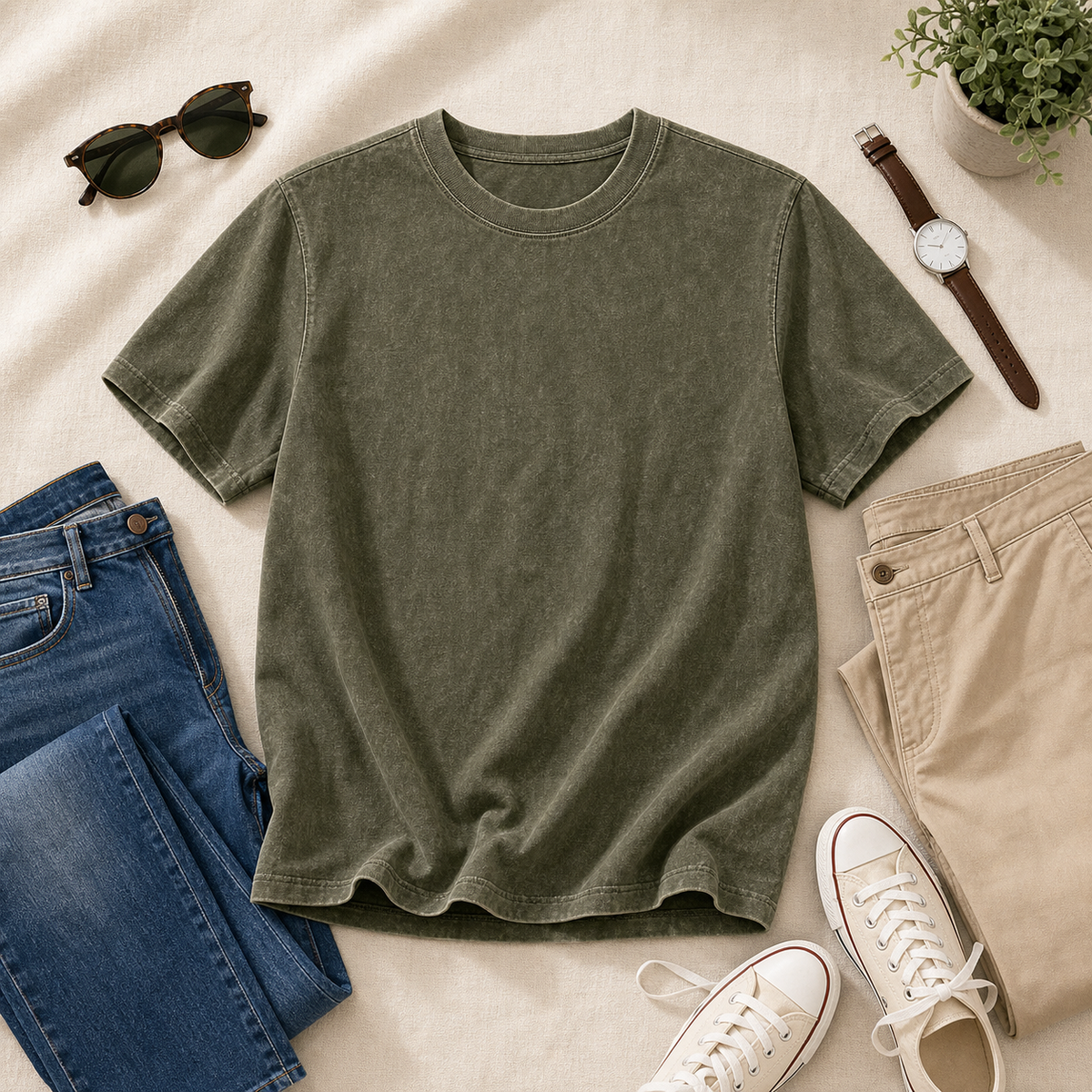 SUMMER FINAL SALE - Men's Garment-Dyed Crewneck Short Sleeve T-Shirt 14-Pack $37.99