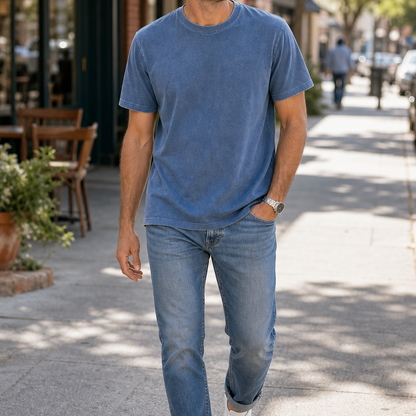 SUMMER FINAL SALE - Men's Garment-Dyed Crewneck Short Sleeve T-Shirt 14-Pack $37.99
