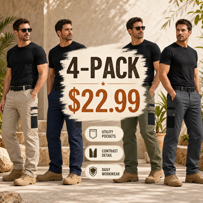 ⚡12 Pack for $38⚡Men's Contrast Pocket Tactical Cargo Pants