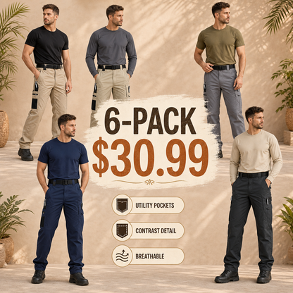 ⚡12 Pack for $38⚡Men's Contrast Pocket Tactical Cargo Pants