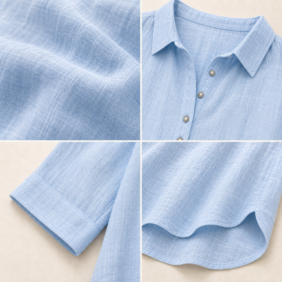 ⏰Warehouse Clearance⚡12-Pack for $36.99⚡Women's Linen-Gauze Button Placket Collared Blouses