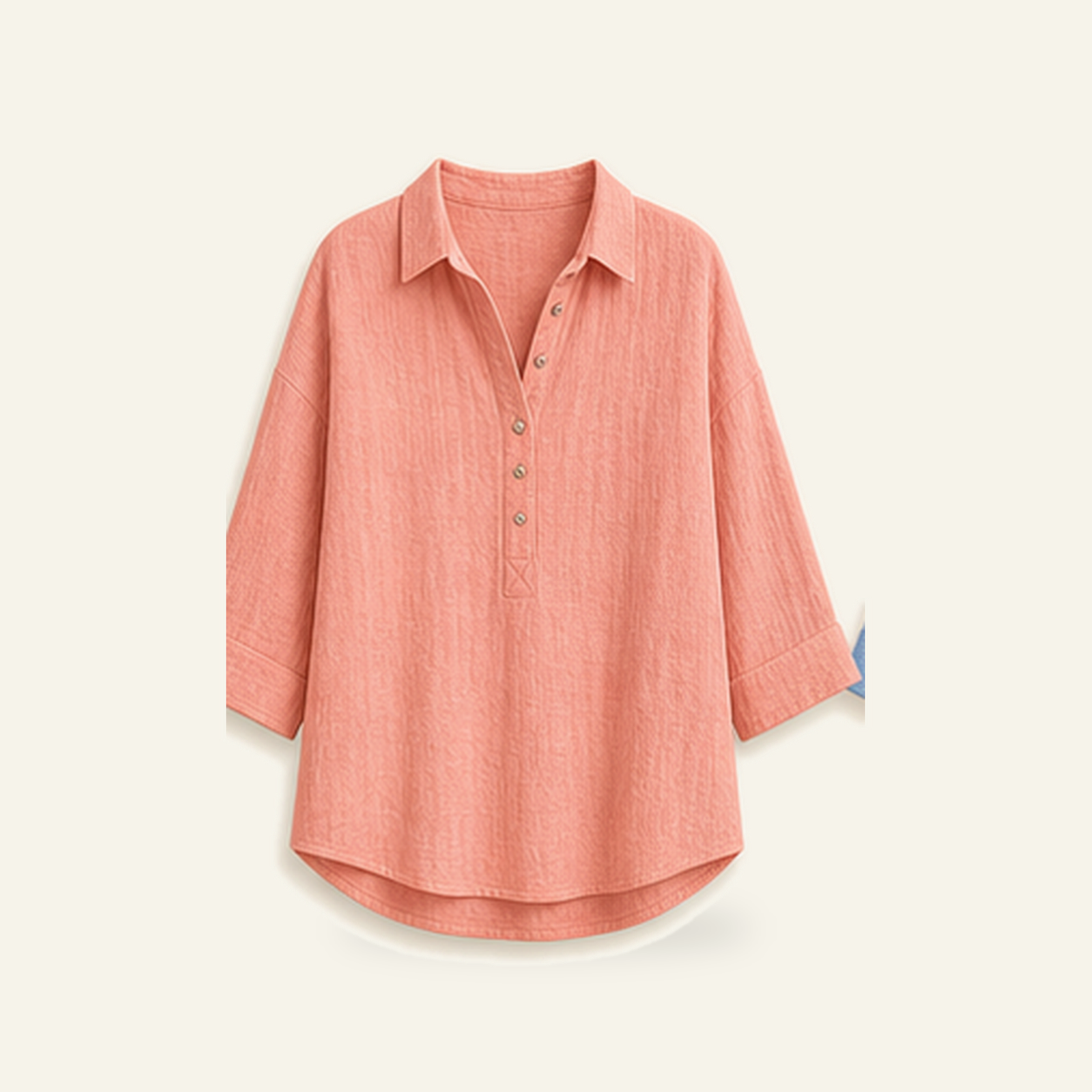 ⏰Warehouse Clearance⚡12-Pack for $36.99⚡Women's Linen-Gauze Button Placket Collared Blouses