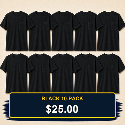 ⏰Clearance Sale⚡20-Pack for $30⚡Men's Big & Tall Garment-Dyed Pocket T-Shirt Multi-Pack
