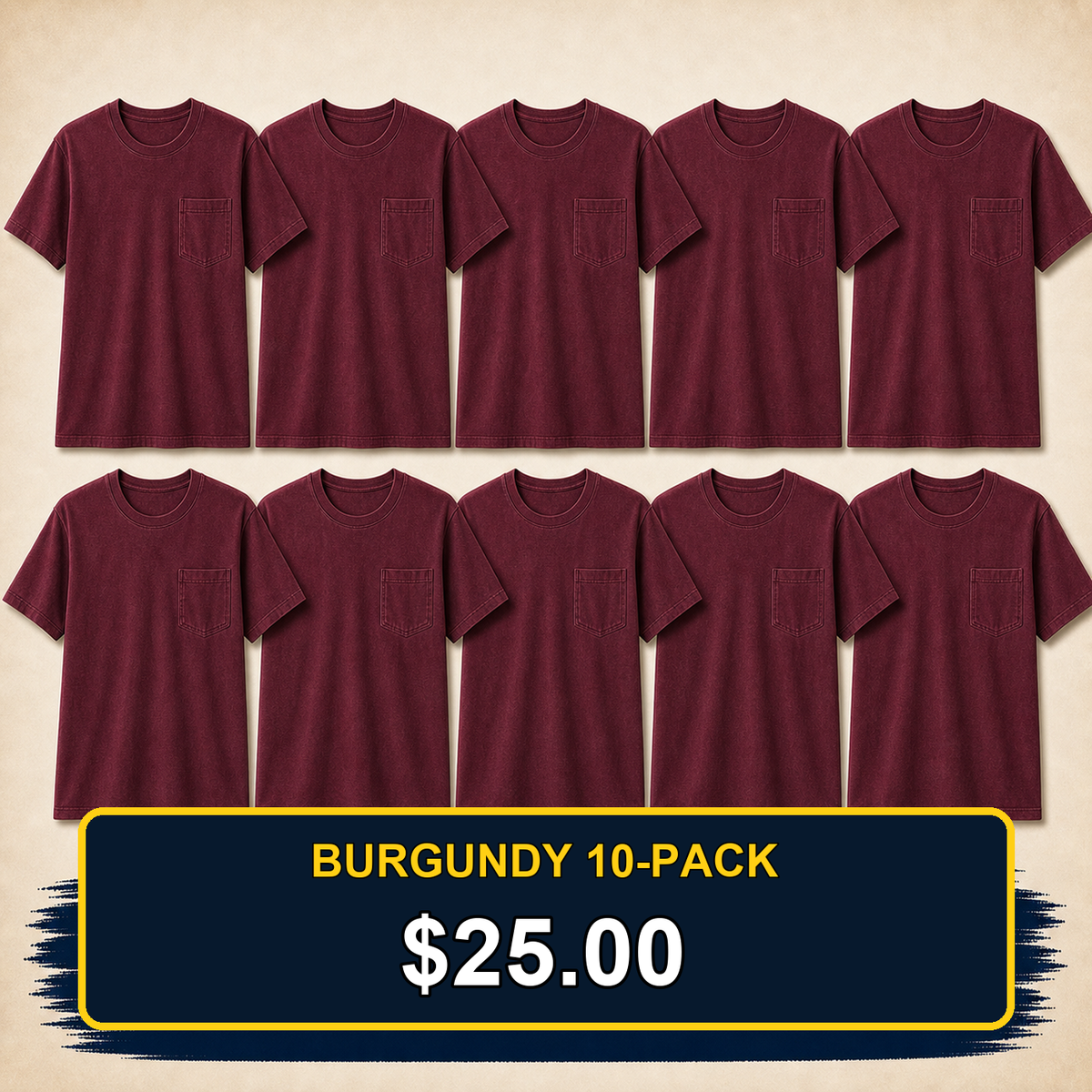 ⏰Clearance Sale⚡20-Pack for $30⚡Men's Big & Tall Garment-Dyed Pocket T-Shirt Multi-Pack