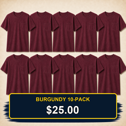 ⏰Clearance Sale⚡20-Pack for $30⚡Men's Big & Tall Garment-Dyed Pocket T-Shirt Multi-Pack