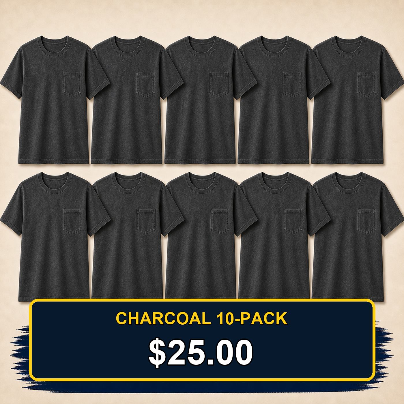 ⏰Clearance Sale⚡20-Pack for $30⚡Men's Big & Tall Garment-Dyed Pocket T-Shirt Multi-Pack