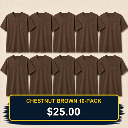 ⏰Clearance Sale⚡20-Pack for $30⚡Men's Big & Tall Garment-Dyed Pocket T-Shirt Multi-Pack