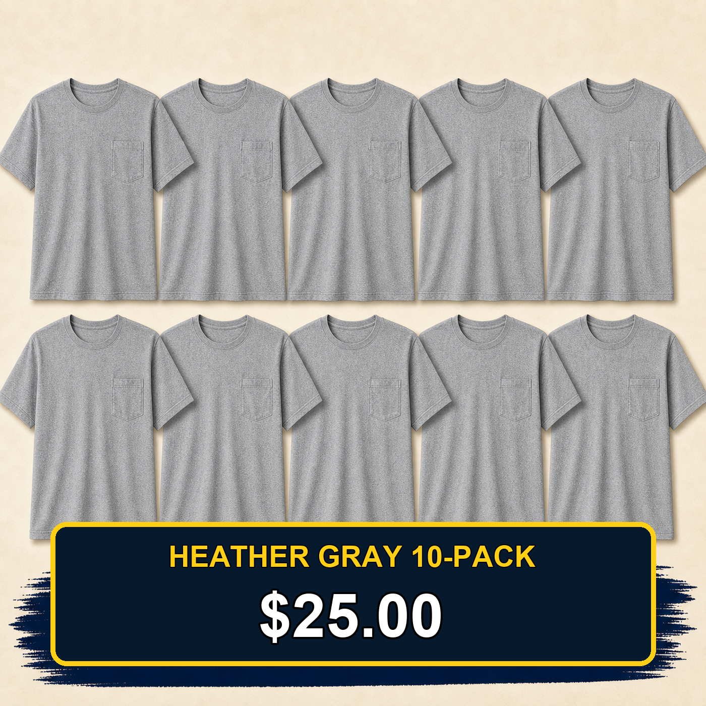 ⏰Clearance Sale⚡20-Pack for $30⚡Men's Big & Tall Garment-Dyed Pocket T-Shirt Multi-Pack