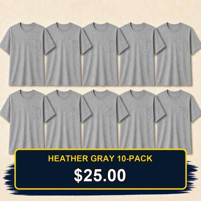 ⏰Clearance Sale⚡20-Pack for $30⚡Men's Big & Tall Garment-Dyed Pocket T-Shirt Multi-Pack
