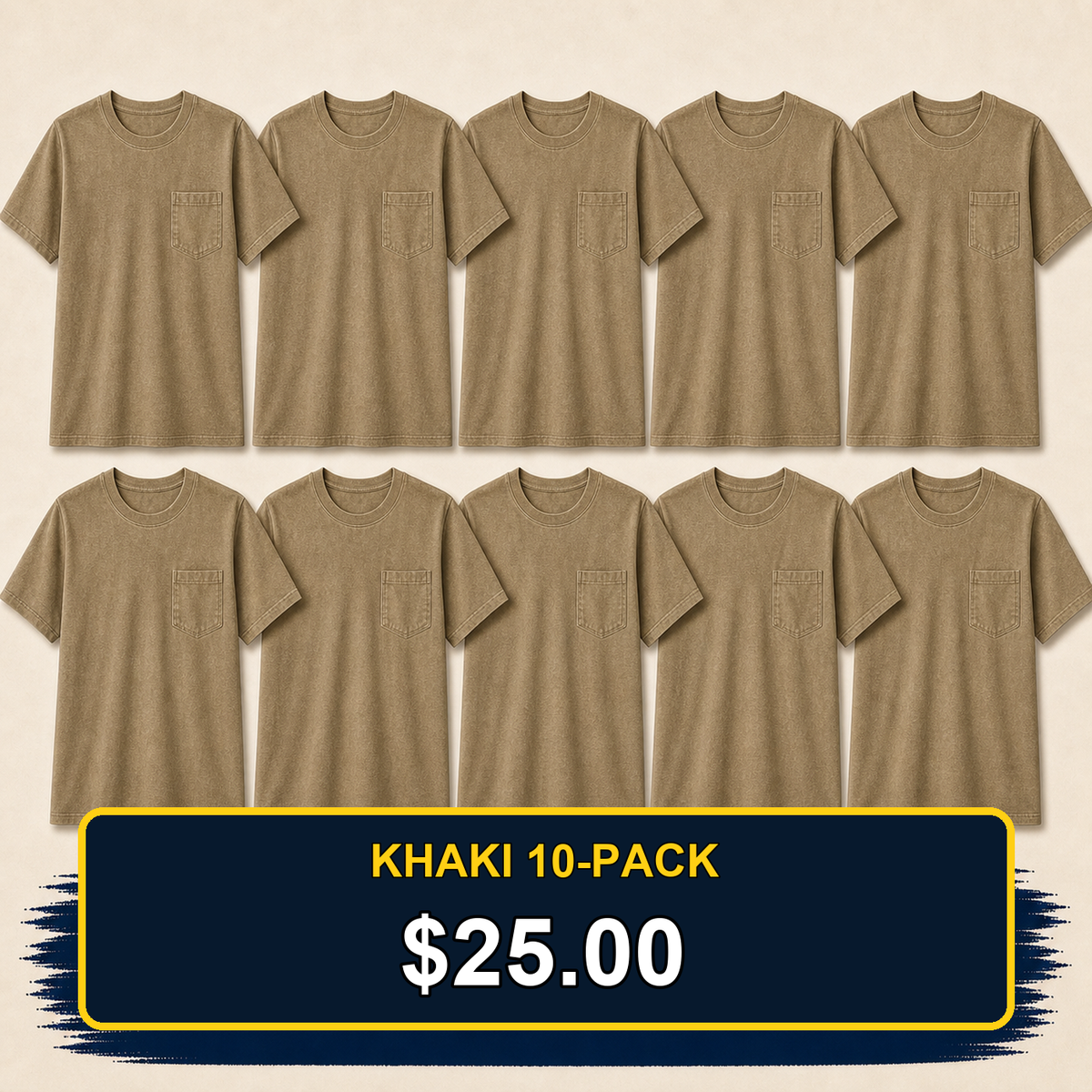 ⏰Clearance Sale⚡20-Pack for $30⚡Men's Big & Tall Garment-Dyed Pocket T-Shirt Multi-Pack
