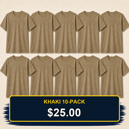 ⏰Clearance Sale⚡20-Pack for $30⚡Men's Big & Tall Garment-Dyed Pocket T-Shirt Multi-Pack