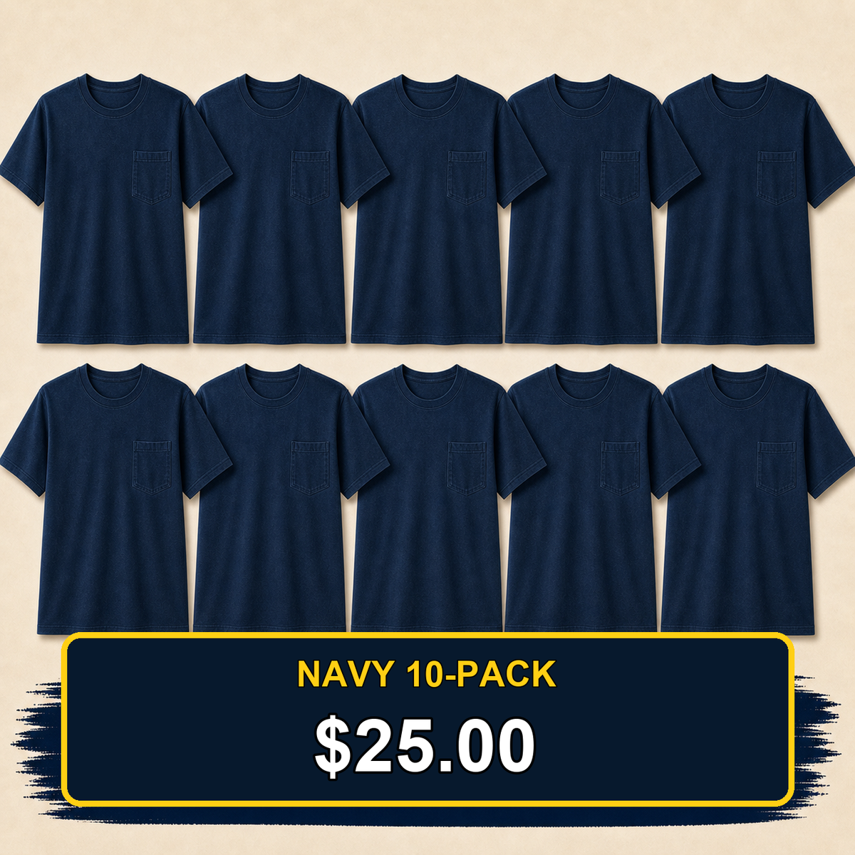 ⏰Clearance Sale⚡20-Pack for $30⚡Men's Big & Tall Garment-Dyed Pocket T-Shirt Multi-Pack