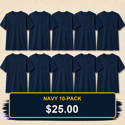 ⏰Clearance Sale⚡20-Pack for $30⚡Men's Big & Tall Garment-Dyed Pocket T-Shirt Multi-Pack