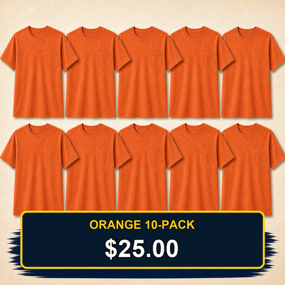 ⏰Clearance Sale⚡20-Pack for $30⚡Men's Big & Tall Garment-Dyed Pocket T-Shirt Multi-Pack