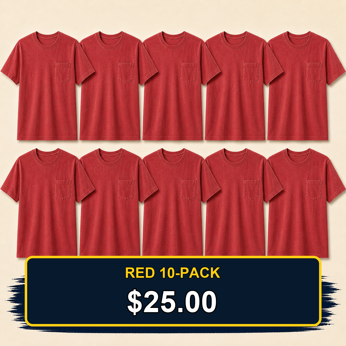 ⏰Clearance Sale⚡20-Pack for $30⚡Men's Big & Tall Garment-Dyed Pocket T-Shirt Multi-Pack