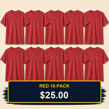 ⏰Clearance Sale⚡20-Pack for $30⚡Men's Big & Tall Garment-Dyed Pocket T-Shirt Multi-Pack