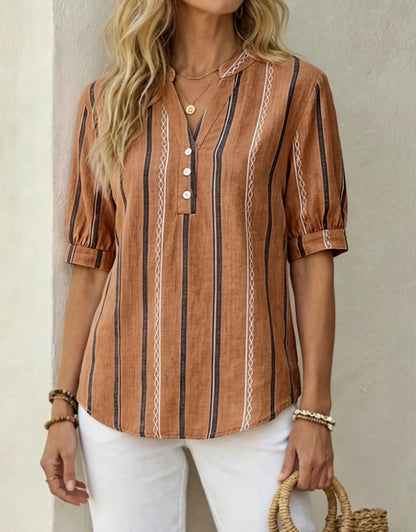 🔥🔥Beautiful and comfortable, women's cotton and linen short-sleeved T-shirt