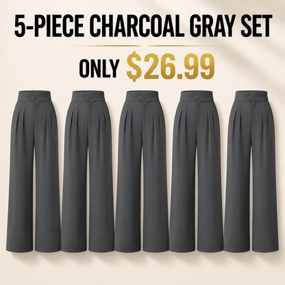 FINAL CLEARANCE - 10-Pack Only $36.99 - Women's High-Waist Pleated Wide-Leg Trousers
