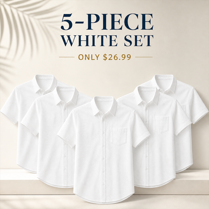 FINAL CLEARANCE - 10-Pack Only $36.99 - Men's Textured Short-Sleeve Button-Front Shirt with Chest Pocket