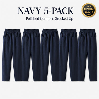 FINAL CLEARANCE - 10-Pack Only $38.99 - Women's Relaxed Elastic-Waist Tapered Pants with Patch Pockets