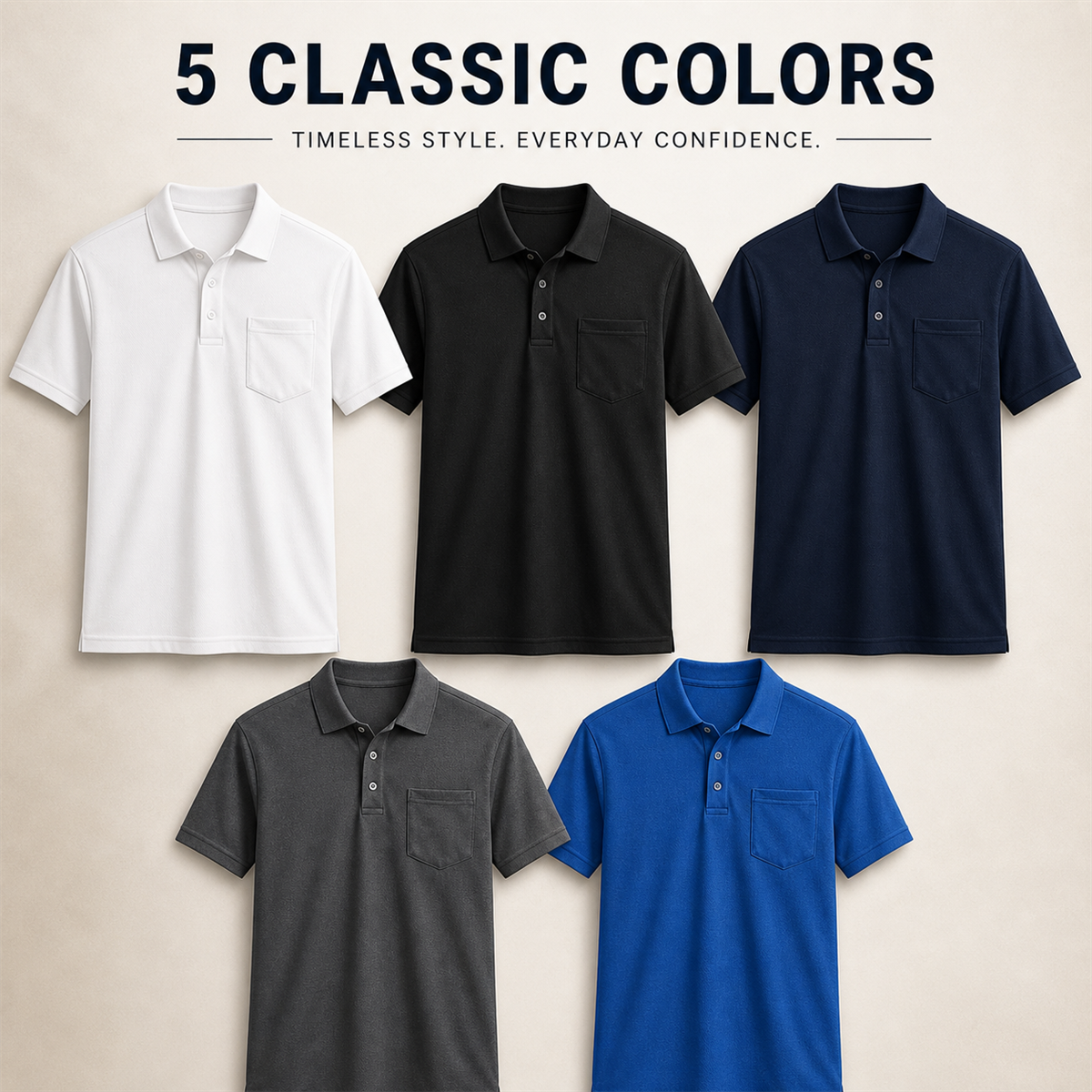FINAL CLEARANCE - 10-Pack Only $36.99 - Men's Classic Short-Sleeve Polo Shirt with Chest Pocket