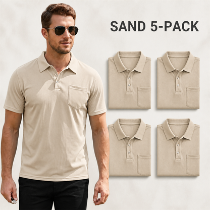 FINAL CLEARANCE - 10-Pack Only $36.99 - Men's Classic Short-Sleeve Polo Shirt with Chest Pocket
