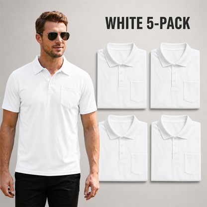 FINAL CLEARANCE - 10-Pack Only $36.99 - Men's Classic Short-Sleeve Polo Shirt with Chest Pocket