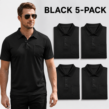 FINAL CLEARANCE - 10-Pack Only $36.99 - Men's Classic Short-Sleeve Polo Shirt with Chest Pocket
