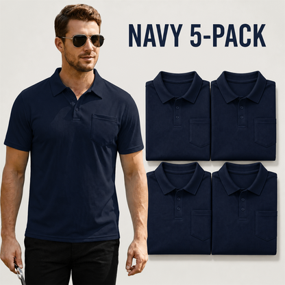 FINAL CLEARANCE - 10-Pack Only $36.99 - Men's Classic Short-Sleeve Polo Shirt with Chest Pocket