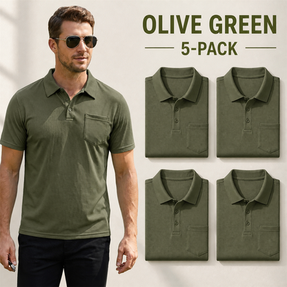 FINAL CLEARANCE - 10-Pack Only $36.99 - Men's Classic Short-Sleeve Polo Shirt with Chest Pocket