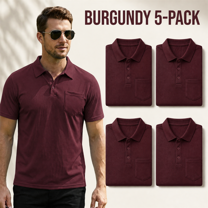 FINAL CLEARANCE - 10-Pack Only $36.99 - Men's Classic Short-Sleeve Polo Shirt with Chest Pocket